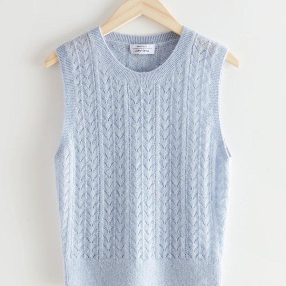 & Other Stories Alpaca Blend Pointelle Wool Sweater Vest